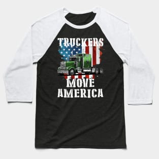 Trucker American Flag Truck Driver Shirt Truck Driver Baseball T-Shirt